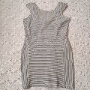 New Worthington Sheath Dress White Black Knit Stripes Sleeveless XL Women NWT